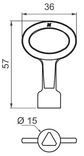 Schaltschrankschlüssel - Kurz - Dreikant 7-9mm - Chrom oder Schwarz